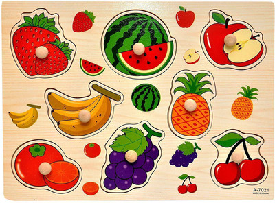 

Baybee Learning Preschool Early Educational Development Colorful Fruit Wooden Puzzle Board Game