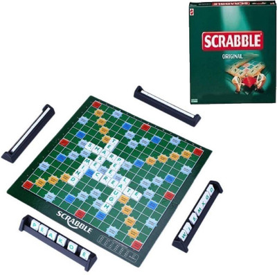 

Shanbuyers Mini Scrabble Board Game for Kids and Adults - Best Family Fun Time Game Board Game