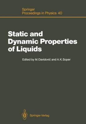 Static and Dynamic Properties of Liquids(English, Paperback, unknown)