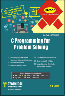 DECODE- C Programming for Problem Solving for VTU (SEM-I/II COMMON OBE&CBCS COURSE-2018)(English, Paperback, A. P. Godse)
