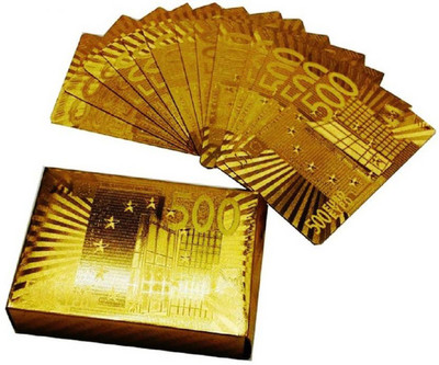 

ME&YOU Special Diwali Gifts Gold Plated Playing Card with Exclusive Wooden Box (1 Set) IZ18GoldenPlayingCard-005(Golden)