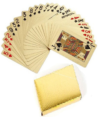 

ME&YOU Special Diwali Gifts Gold Plated Playing Card with Exclusive Wooden Box (1 Set) IZ18GoldenPlayingCard-003(Golden)