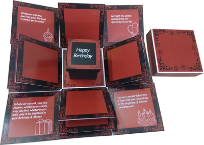 

Easycraftz 3 Layered Birthday Explosion Box Greeting Card(Red, Pack of 1)