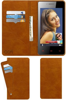 ACM Flip Cover for Celkon Campus A403(Gold, Cases with Holder, Pack of: 1)