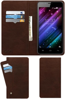 ACM Flip Cover for Intex Cloud Style 4g Hd(Brown, Cases with Holder, Pack of: 1)