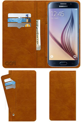 ACM Flip Cover for Samsung Galaxy S6(Gold, Cases with Holder, Pack of: 1)
