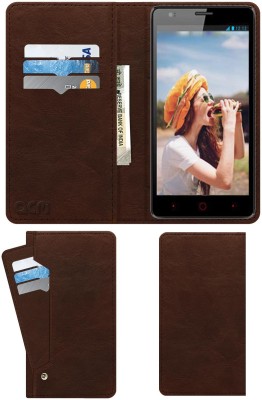 ACM Flip Cover for Phonemax Glam 5(Brown, Cases with Holder, Pack of: 1)