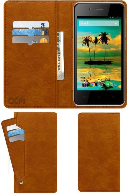 ACM Flip Cover for Lava Flair P3(Gold, Cases with Holder, Pack of: 1)