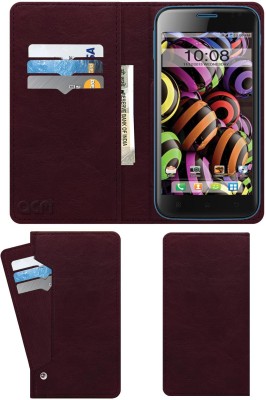 ACM Flip Cover for Intex Aqua Curve(Maroon, Cases with Holder, Pack of: 1)