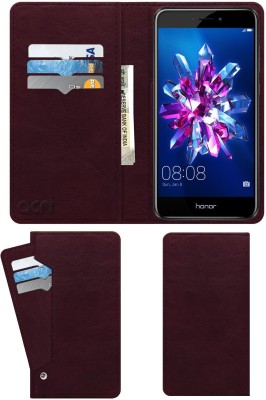 ACM Flip Cover for Huawei Honor 8 Lite(Maroon, Cases with Holder, Pack of: 1)