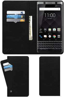 ACM Flip Cover for Blackberry Keyone(Black, Cases with Holder)