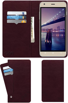 ACM Flip Cover for Intex Aqua Life Iii(Maroon, Cases with Holder, Pack of: 1)