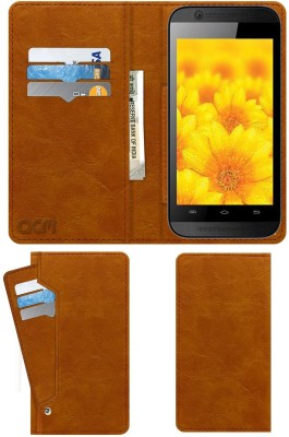 ACM Flip Cover for Intex Aqua 5x(Gold, Cases with Holder, Pack of: 1)