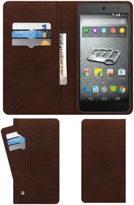 ACM Flip Cover for Micromax Canvas Pace 4G(Brown, Cases with Holder, Pack of: 1)
