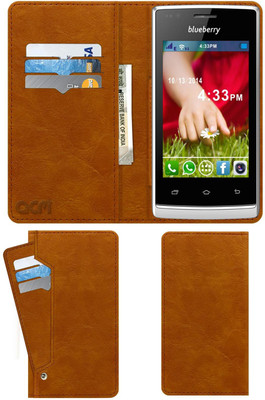 ACM Flip Cover for Blueberry S5.5(Gold, Cases with Holder, Pack of: 1)