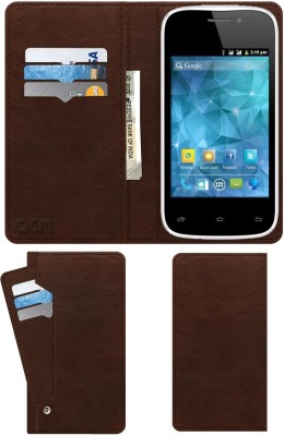 ACM Flip Cover for Spice Smart Flo Space Mi-354(Brown, Cases with Holder, Pack of: 1)