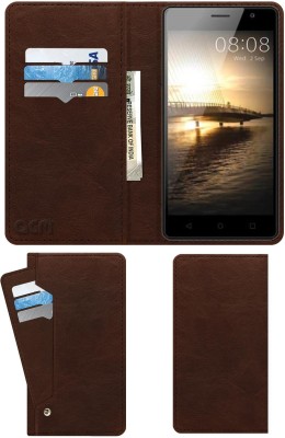 ACM Flip Cover for Hitech Amaze S5 4g(Brown, Cases with Holder, Pack of: 1)