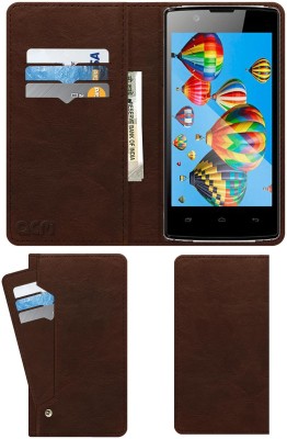 ACM Flip Cover for Intex Aqua 3g Strong(Brown, Cases with Holder, Pack of: 1)