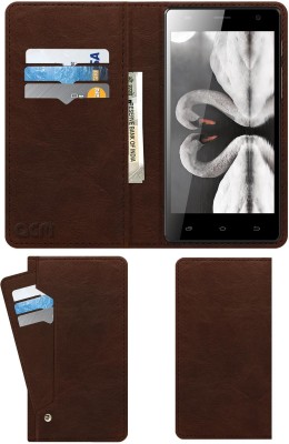 ACM Flip Cover for Spice Xlife 520hd(Brown, Cases with Holder, Pack of: 1)