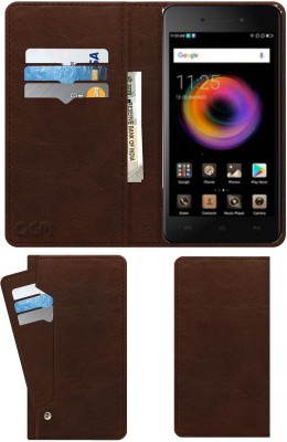 ACM Flip Cover for Micromax Bharat 5 Plus(Brown, Cases with Holder, Pack of: 1)