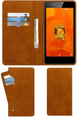 ACM Flip Cover for Intex Aqua Lions 4g(Gold, Cases with Holder, Pack of: 1)
