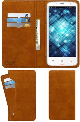 ACM Flip Cover for Spice Smart Flo Mettle 3.5x Mi-356(Gold, Cases with Holder, Pack of: 1)