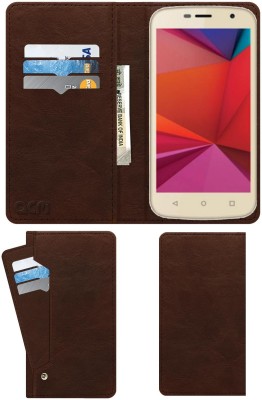 ACM Flip Cover for Intex Aqua Classic 2(Brown, Cases with Holder, Pack of: 1)