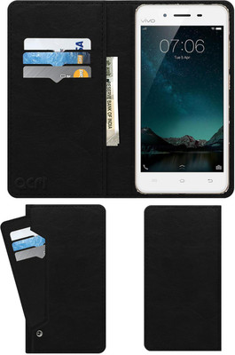 ACM Flip Cover for Vivo V3(Black, Cases with Holder)