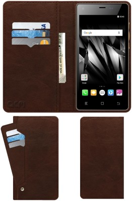 ACM Flip Cover for Micromax Canvas 5 Lite Special Edition(Brown, Cases with Holder, Pack of: 1)