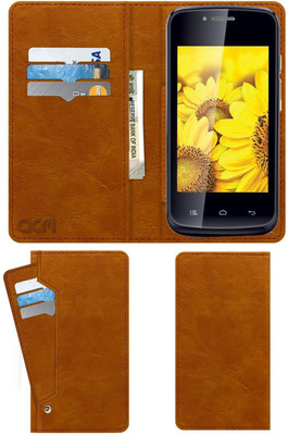 ACM Flip Cover for Iball Andi 3.5v Genius 2(Gold, Cases with Holder, Pack of: 1)