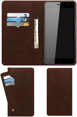 ACM Flip Cover for Micromax Canvas Juice Q461(Brown, Cases with Holder, Pack of: 1)
