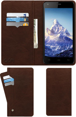 ACM Flip Cover for Swipe Konnect 5.1 Eco(Brown, Cases with Holder, Pack of: 1)