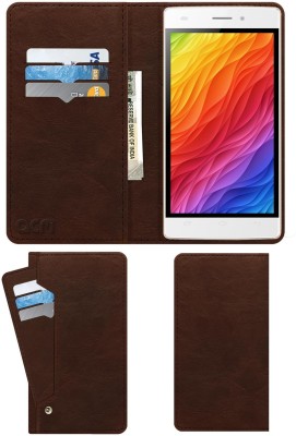 ACM Flip Cover for Intex Aqua Ace Mini(Brown, Cases with Holder, Pack of: 1)