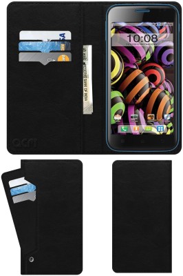 ACM Flip Cover for Intex Aqua Curve(Black, Cases with Holder, Pack of: 1)
