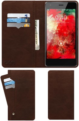 ACM Flip Cover for Intex Cloud Flash(Brown, Cases with Holder, Pack of: 1)