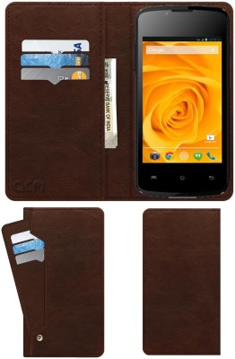 ACM Flip Cover for Lava Iris 348(Brown, Cases with Holder, Pack of: 1)