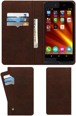 ACM Flip Cover for Micromax Bolt Q338(Brown, Cases with Holder, Pack of: 1)