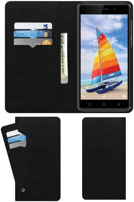 ACM Flip Cover for Intex Aqua Strong 5.1 Plus(Black, Cases with Holder, Pack of: 1)
