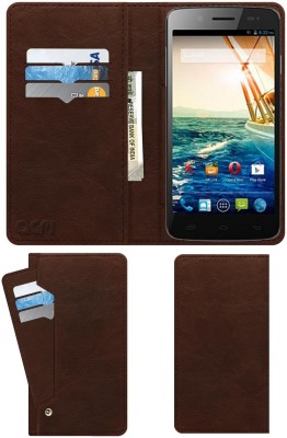 ACM Flip Cover for Micromax Canvas Elanza 2 A121(Brown, Cases with Holder, Pack of: 1)