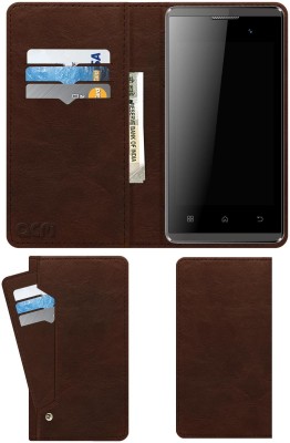 ACM Flip Cover for Intex Aqua A1 Smart(Brown, Cases with Holder, Pack of: 1)
