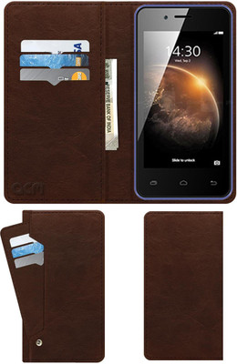 ACM Flip Cover for Celkon Smart 4g(Brown, Cases with Holder, Pack of: 1)