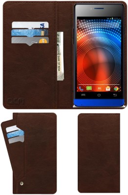 ACM Flip Cover for Lava Iris 444(Brown, Cases with Holder, Pack of: 1)