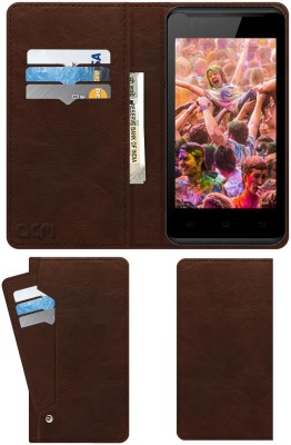 ACM Flip Cover for Celkon Campus Colors A42 Pro(Brown, Cases with Holder, Pack of: 1)