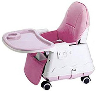 

SYGA High Chair for Baby Kids, Safety Toddler Feeding Booster Seat Dining Table Chair with Wheel(Pink)