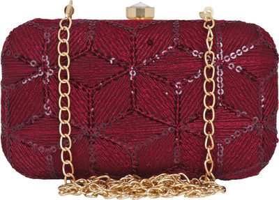 

Anekaant Party Maroon Clutch