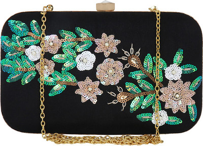 

Anekaant Party Black, Multicolor Clutch