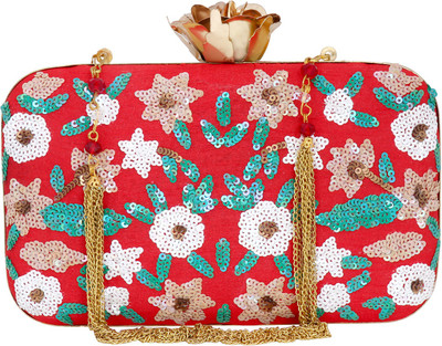 

Anekaant Party Red, Multicolor Clutch, Multicolor;red