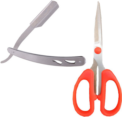 

JAGTEK Combo Of stainless steel Shaving Razor / Stainless Steel Scissor ( set of 2 )(Set of 02)
