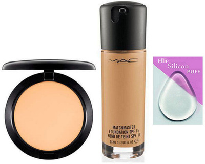 

Ellie Silicon Puff & Mac Match Master Foundation & Studio Fix Compact(Set of 3)