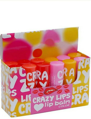 

BB MAC Crazy lipbalm in 4 color with pack of 12 (fruity multicolor) (21 g)(Set of 12)